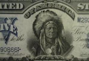Native American portrait on U.S. currency