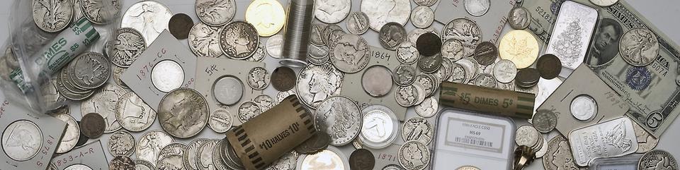 Collection of vintage U.S. silver coins and collectibles